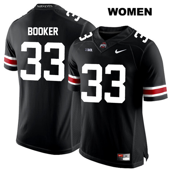 Ohio State Buckeyes Women's Dante Booker #33 White Number Black Authentic Nike College NCAA Stitched Football Jersey WX19T28BK